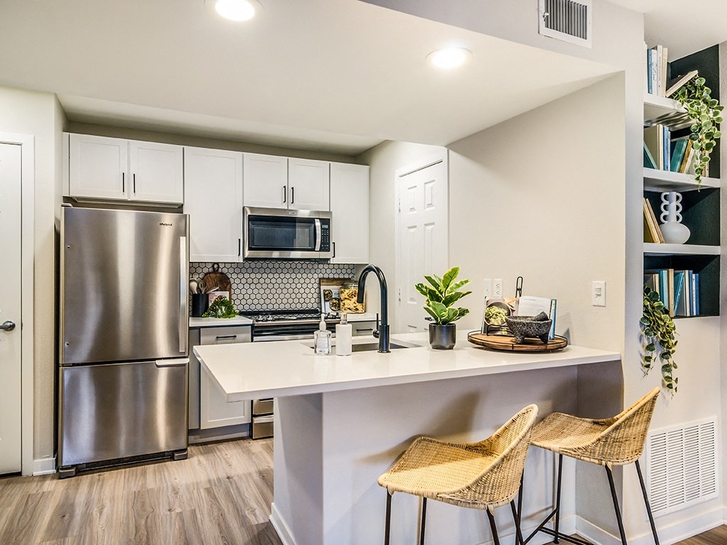 our apartments offer a modern kitchen with stainless steel appliances