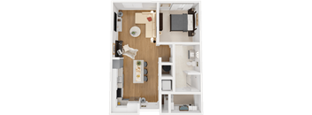 a floor plan of a one bedroom apartment