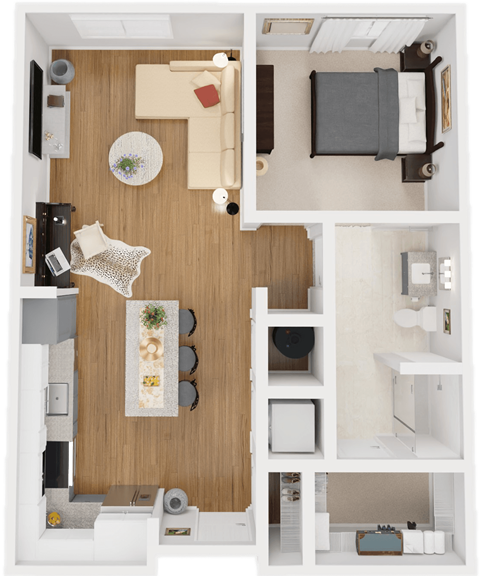 a floor plan of a one bedroom apartment