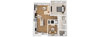 a floor plan of a one bedroom apartment