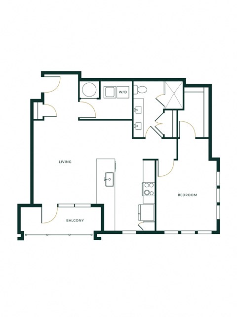 The Hartley One Bedroom with One Bathroom, Large Living Room and Large Balcony
