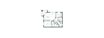 The Hartley Two Bedroom Unit B2K with Two Bathrooms, Living Room and Balcony attached to Kitchen