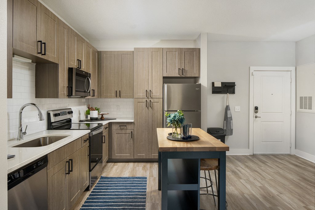 a kitchen in a 555 waverly unit