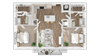 B2A/B 1020-1052 sqft