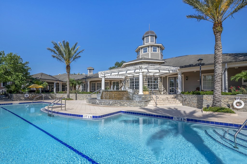 take a dip in the resort style pool