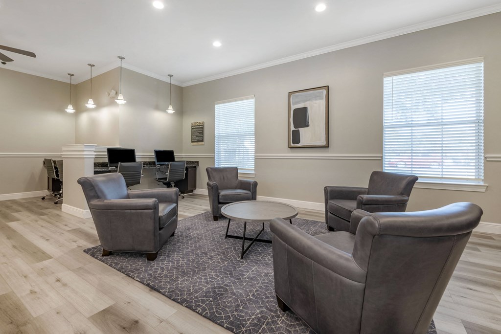 interior clubhouse and resident wifi lounge with seating