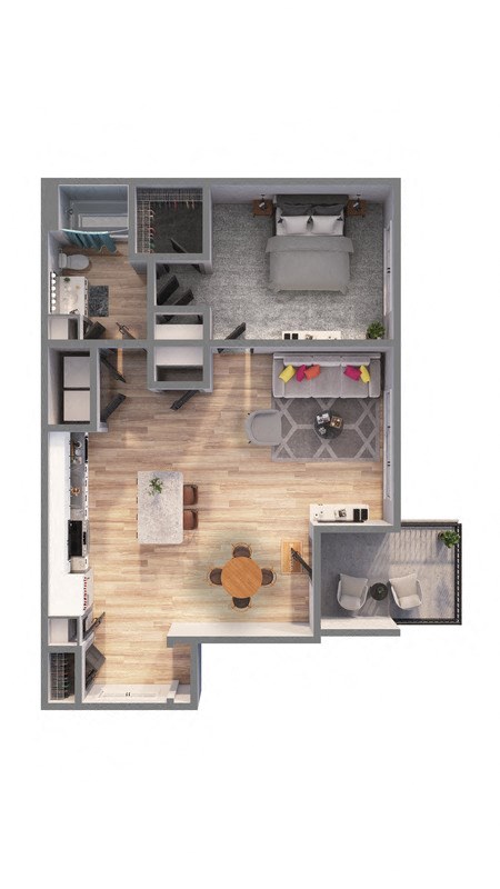 a floor plan of a house with a wooden floor