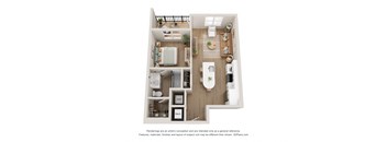 a 1 bedroom floor plan  woodland commons apartments