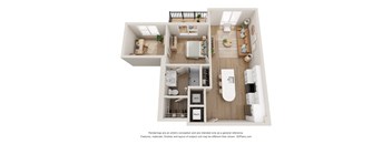 a 3 bedroom floor plan with a bathroom and a living room