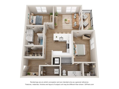 a 1 bedroom floor plan with a bathroom and a living room
