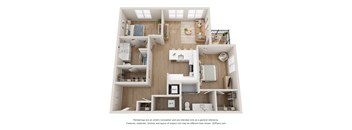 a 1 bedroom floor plan with a bathroom and a living room