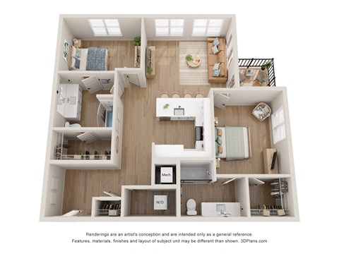 a 1 bedroom floor plan with a bathroom and a living room
