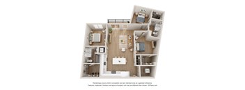 a 3 bedroom floor plan of a 2100 sq ft apartment