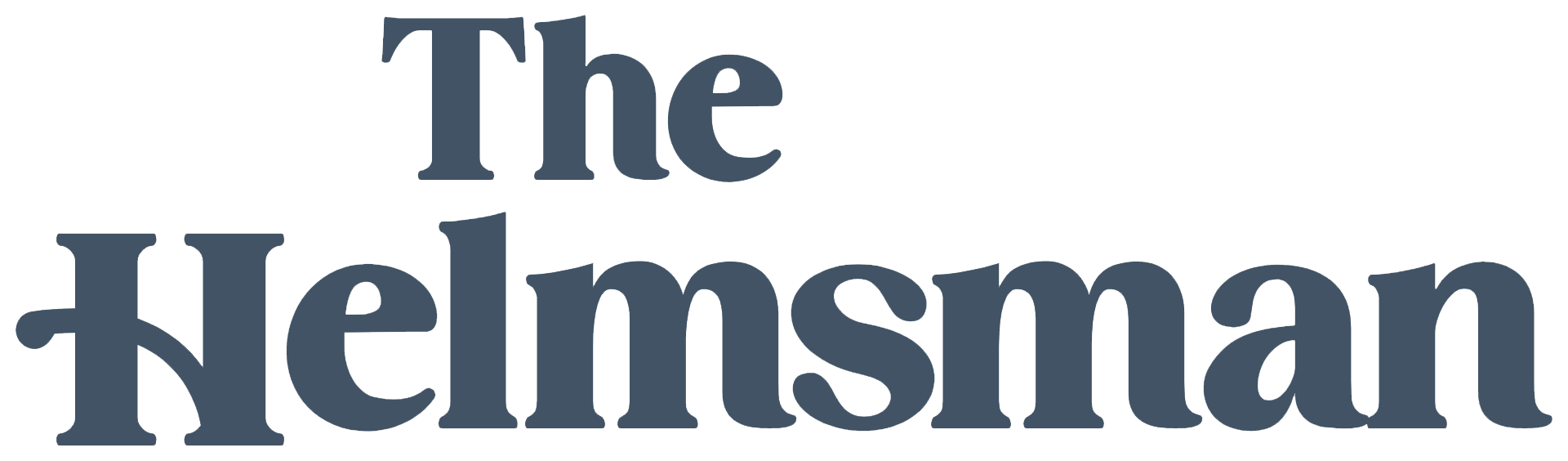 The image displays the text "The Helmsman" in a large, serif font.
