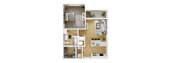 Vera A1A 1 Bedroom 1 Bath Floor plan
