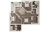 2 bedroom 2 bath architecture drawing of B2E floor plan