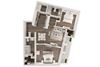 2 bedroom 2 bath architecture drawing of B2A floor plan