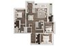 3 bedroom 2 bath architecture drawing of C2A floor plan