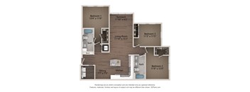 a floor plan of a studio apartment with a bedroom and a living room