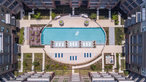 West Mockingbird Aerial Pool Exterior View