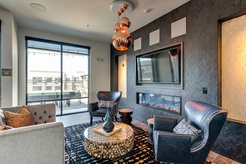 West Mockingbird Interior Clubhouse Lounge with TV