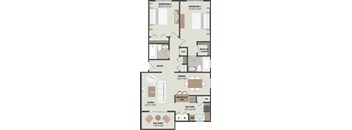 Woodhaven Two Bedroom B2A Floorplan