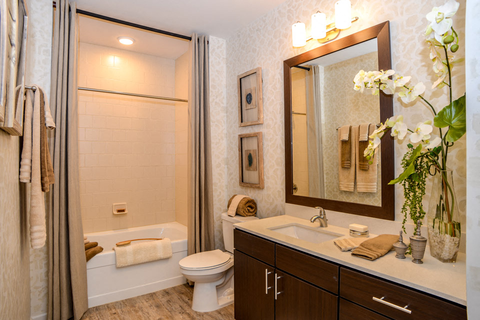 Designer Granite Countertops In All Bathrooms at Bell Buckhead West, Atlanta