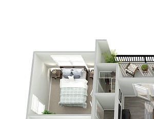 Meridian at Broad Street Market Three Bedroom Floor Plan