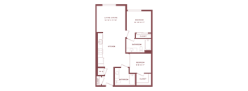 A floor plan of a house with labeled rooms.