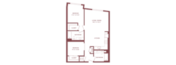 A floor plan of a house with labeled rooms.
