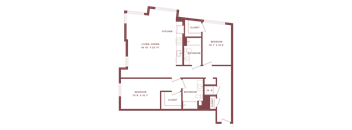 A floor plan of a house with labeled rooms.