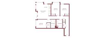 A floor plan of a house with rooms labeled.