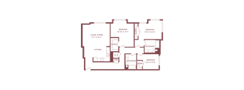 A floor plan of a house with labeled rooms.
