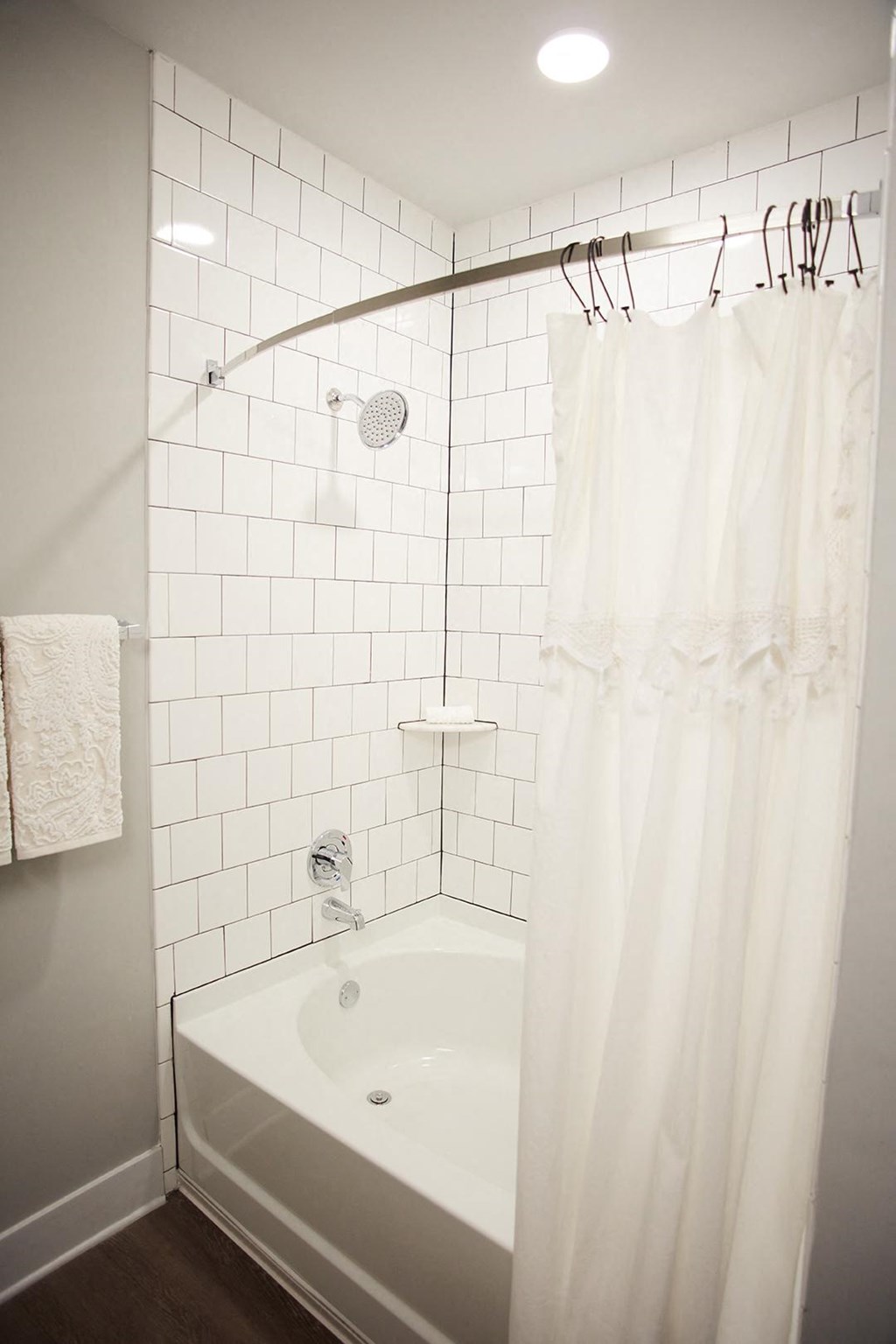 bathroom with garden style tub