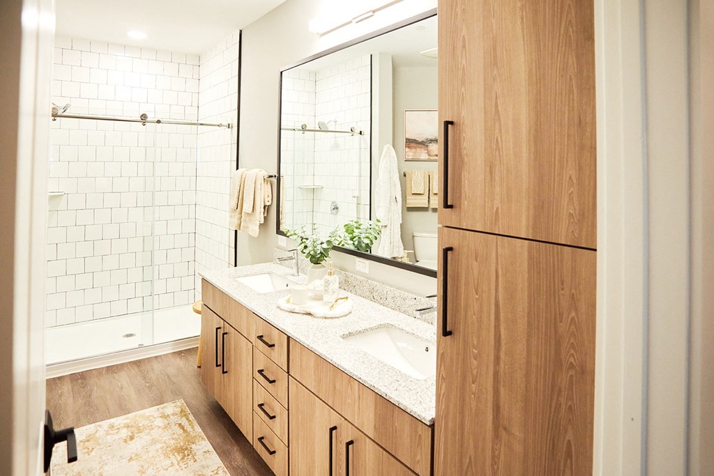 bathroom with dual vanities