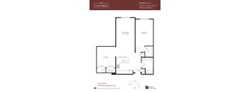 A floor plan for a residence with 1 bedroom, 1 bath, and 1151 square feet.