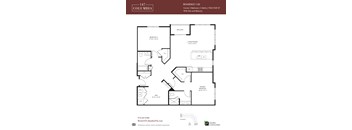 A floor plan for a 1-2 bedroom residence in Columbia.