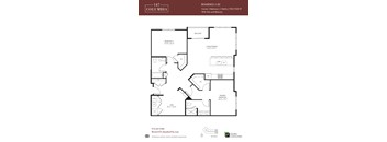 A floor plan for a 2-bedroom, 2 bathroom apartment in Columbia.