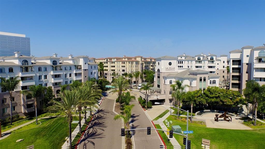 Aerial Entrance View at La Jolla Crossroads Apartments, San Diego, 92122