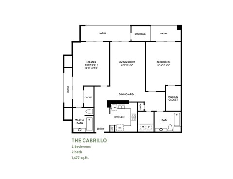 Cabrillo Floor Plan at Costa Verde Village Apartments, San Diego, CA 92122