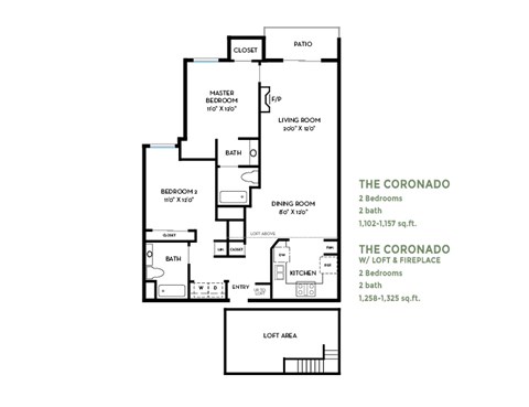 Coronado Floor Plan at Costa Verde Village Apartments, San Diego
