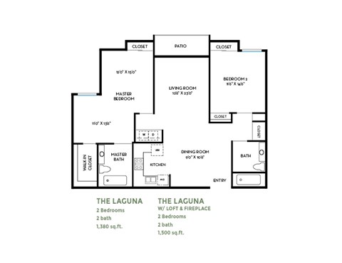 Laguna Floor Plan at Costa Verde Village Apartments, California