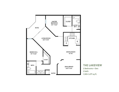 Lakeview Floor Plan at Costa Verde Village Apartments, California, 92122