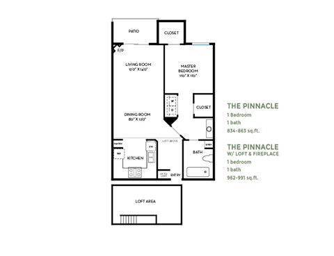 Pinnacle Floor Plan at Costa Verde Village Apartments, San Diego, CA 92122