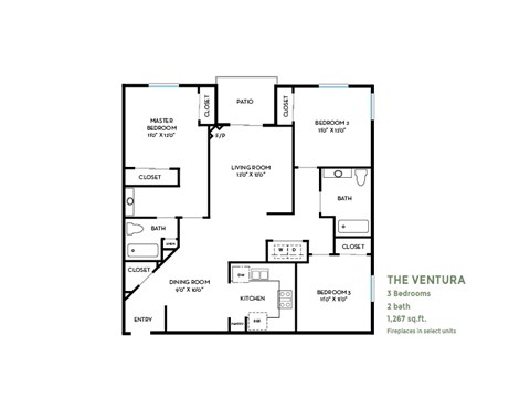 Ventura Floor Plan at Costa Verde Village Apartments, San Diego