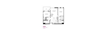 Crest Floor Plan at Metropolis Apartments, California, 92614