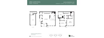 A floor plan for a 2 bedroom apartment at Gardens at Roseland.