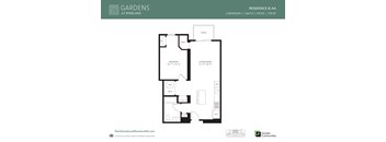 A black and white image of a floor plan for a residence at Roseland.