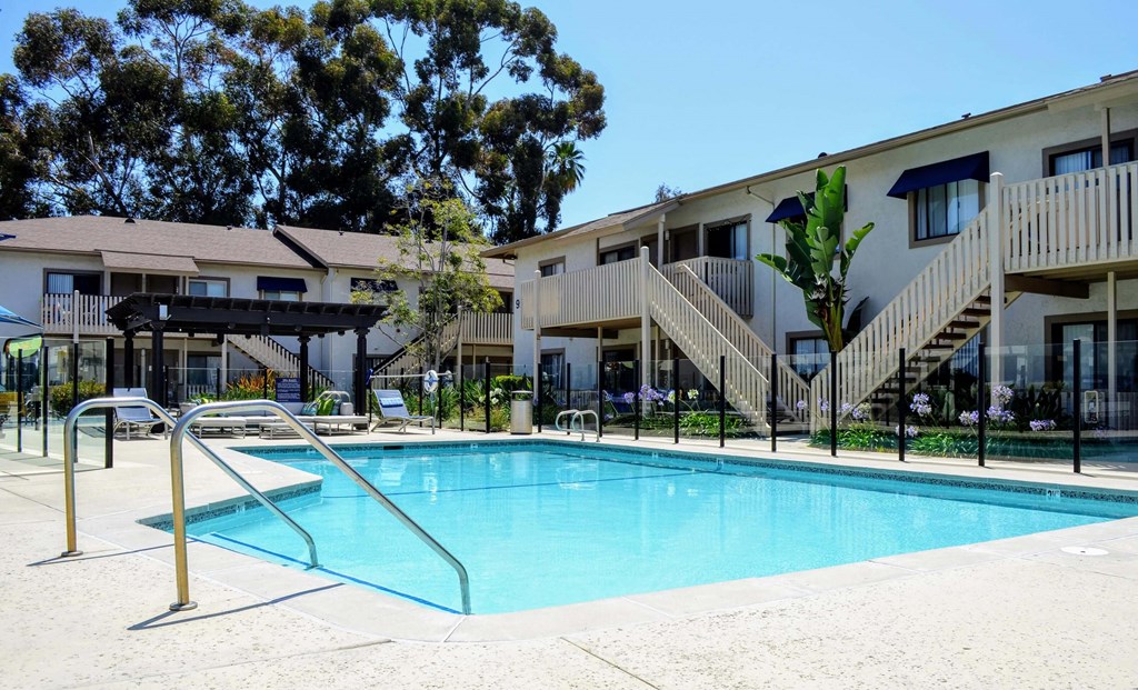 A swimming pool at La Jolla Canyon Apartments, San Diego, CA 92121