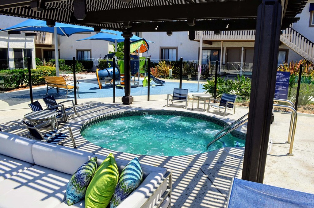 Hot Tub And Pool at La Jolla Canyon Apartments, California
